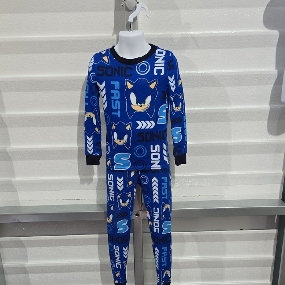 Sonic the Hedgehog‎ Blue Pajama Set Size 6 - Picture 1 of 16
